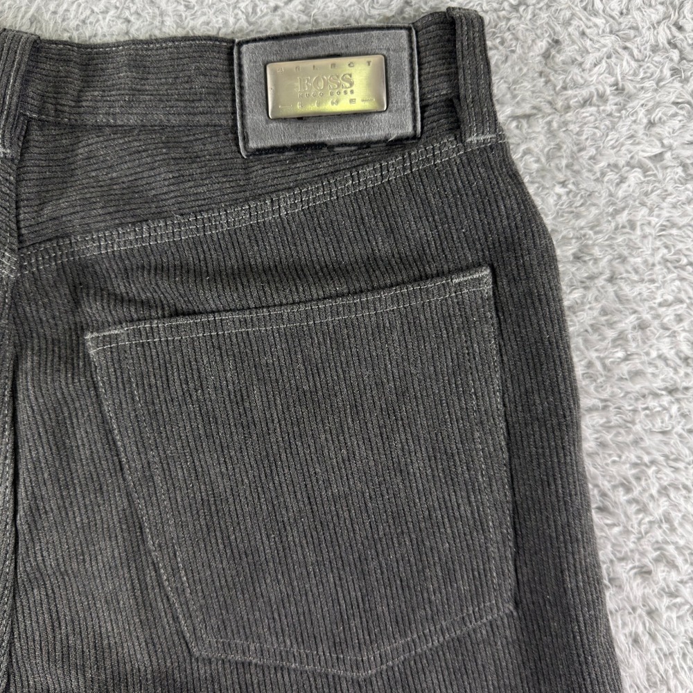 Hugo Boss Alabama Mens Charcoal Grey Corduroy Wool Blend Pants 32x36 48699